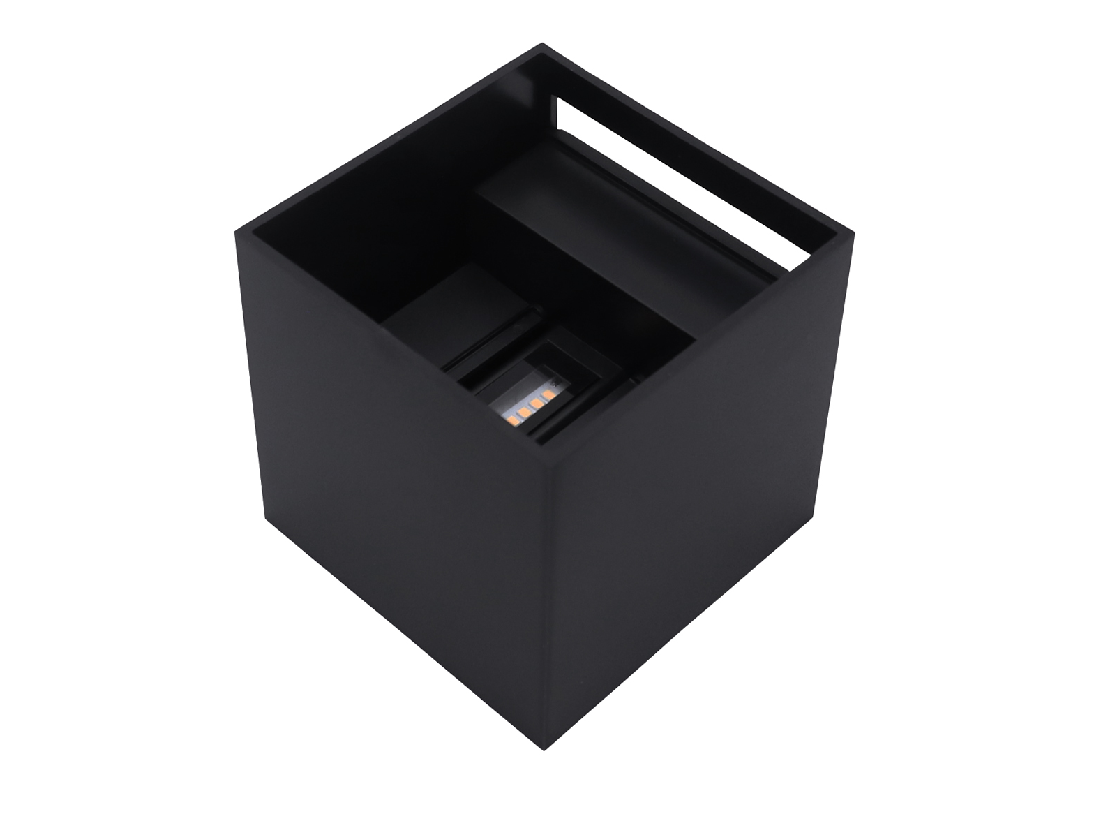 Buitenwandlamp LED 2x3W 4000K IP54 zwart CUBE LITE