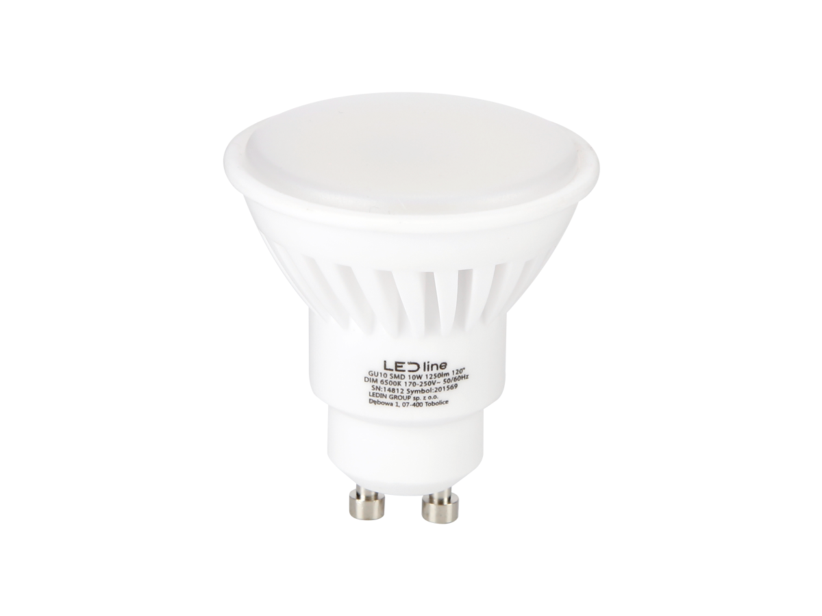 LED-lamp GU10 6500K 10W 1250lm 230V 120 ° DIM Keramische prime