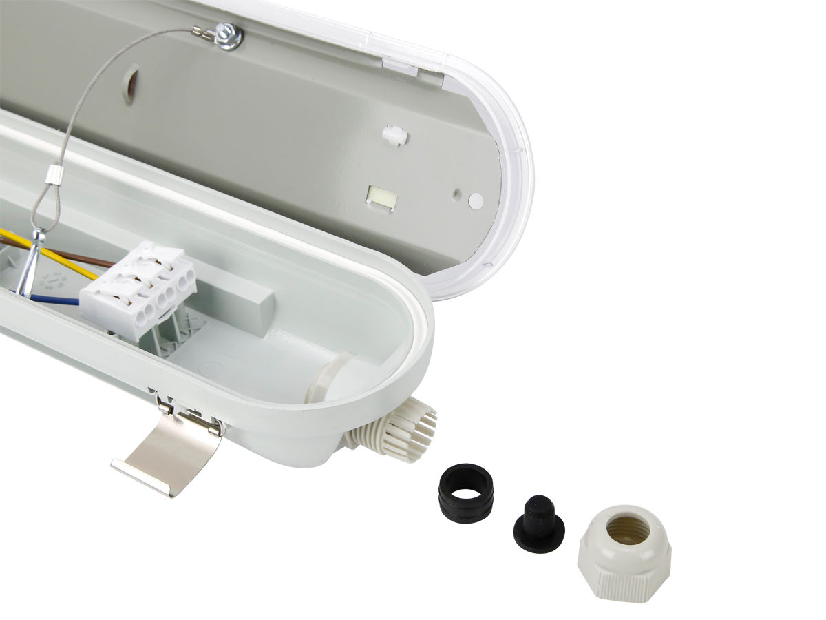 LED line hermetische armatuur RANGER 3CCT 3K/4K/5K 10-40W 6000lm IP66 120cm grijs PRIME noodmodule LAW 3h AT