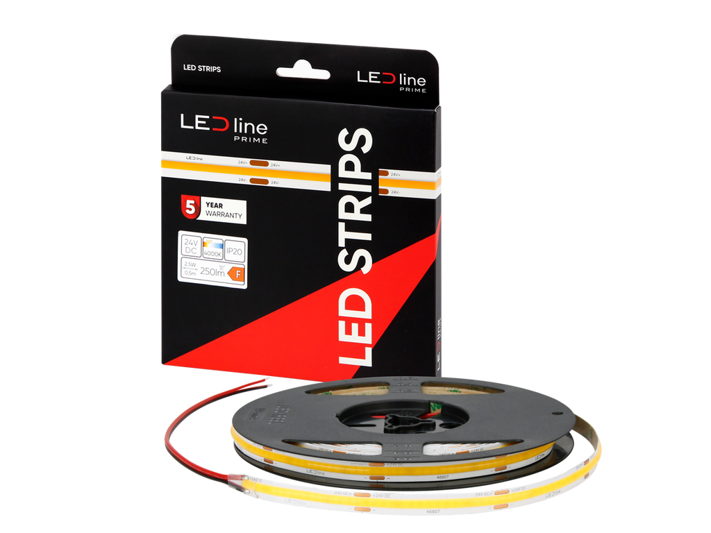 LED tape 320 COB 24V 4000K 5W IP20 8mm 5m 500lm/m PRIME