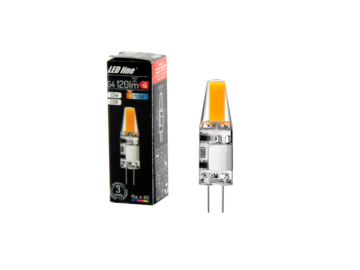 LED-lamp G4 COB 2700K 1,5W 120lm 10-18V AC/DC 360 ° Silicium LITE