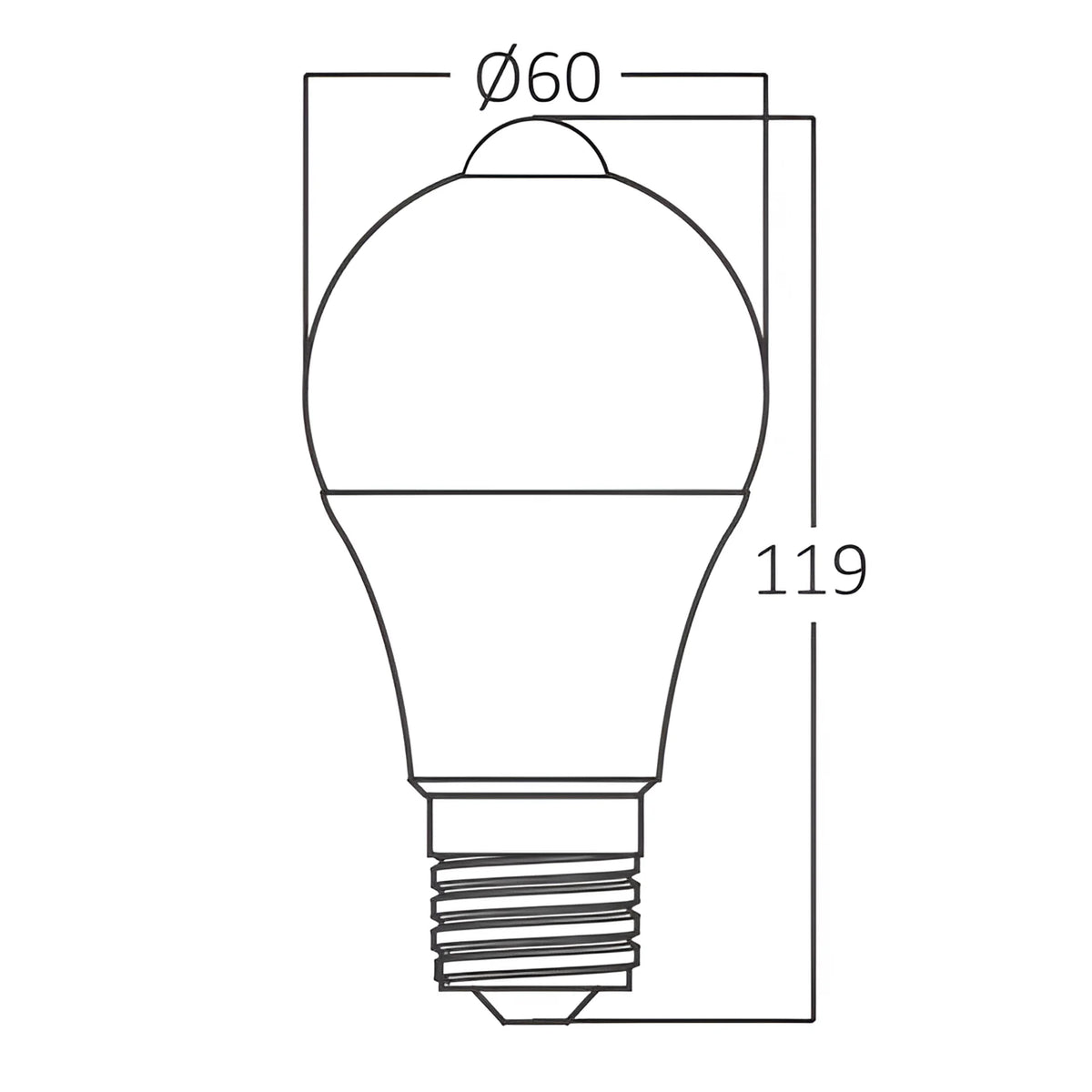 Braytron Advance LED Lamp 9W E27 3000K MO.SENS. A60