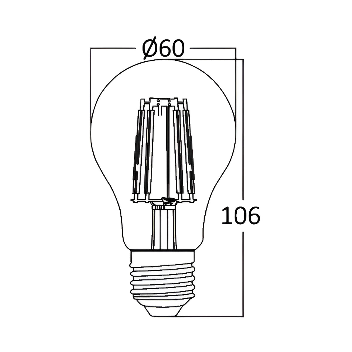 Braytron Advance LED Lamp 7W E27 3000K Transparant A60