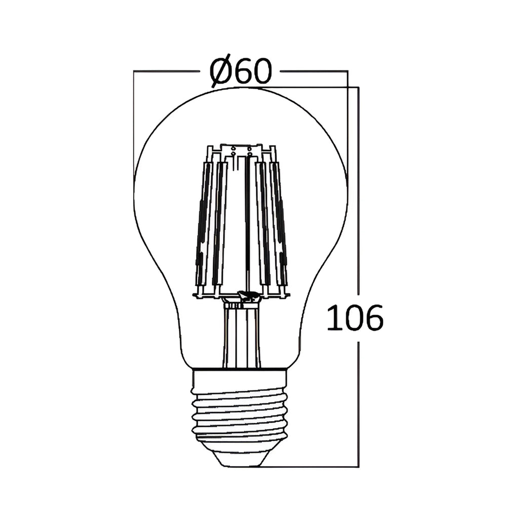 Braytron Advance LED Lamp 7W E27 6500K Transparant A60