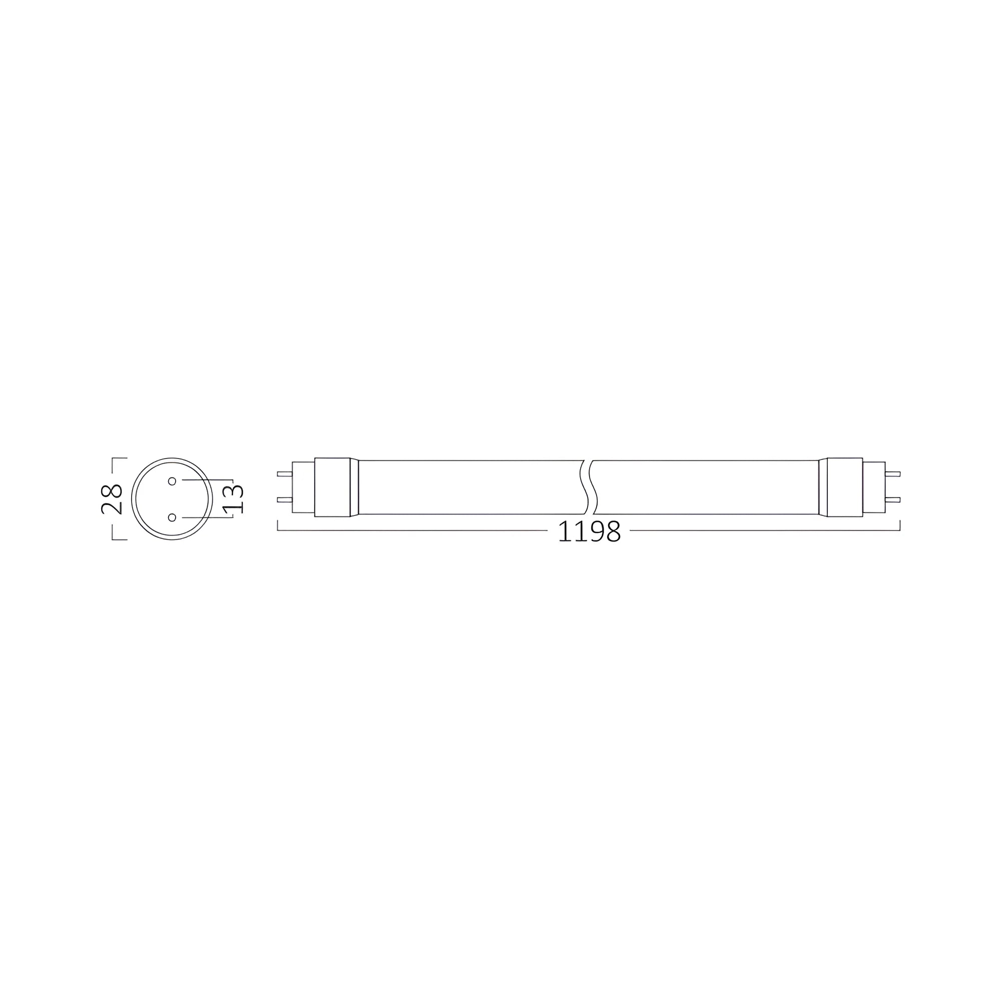 Braytron Advance LED Buis 18W G13 3000K DB T8 GLS
