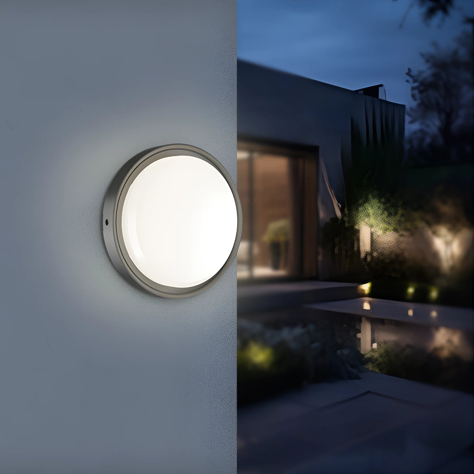 Braytron Bulkhead LED Bulkhead-armatuur 12W IP65 Zwart RND 3IN1