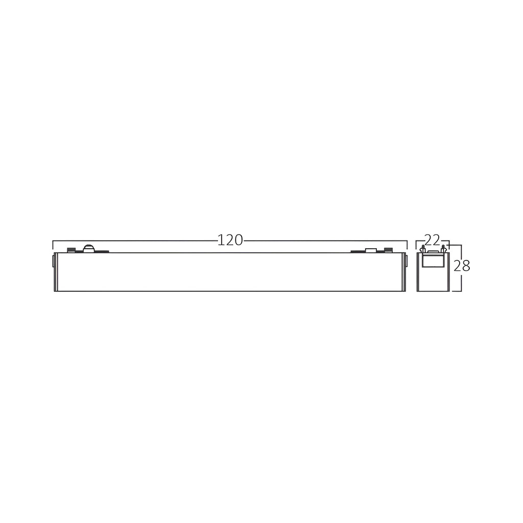 Braytron S20B Magneetrail Lineair 6W 48VDC Zwart LNS110 3IN1
