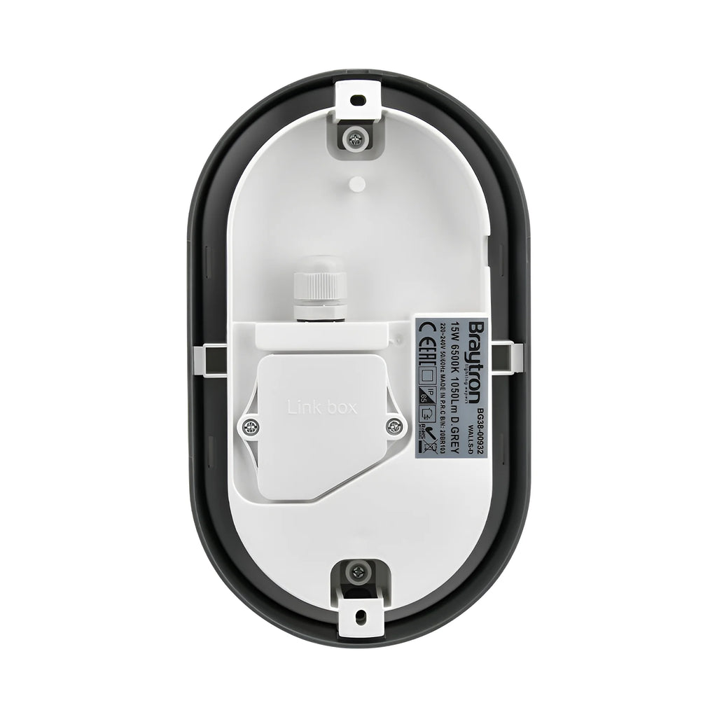 Braytron Walls Wandlamp 15W 6500K IP65 Grijs D ELP