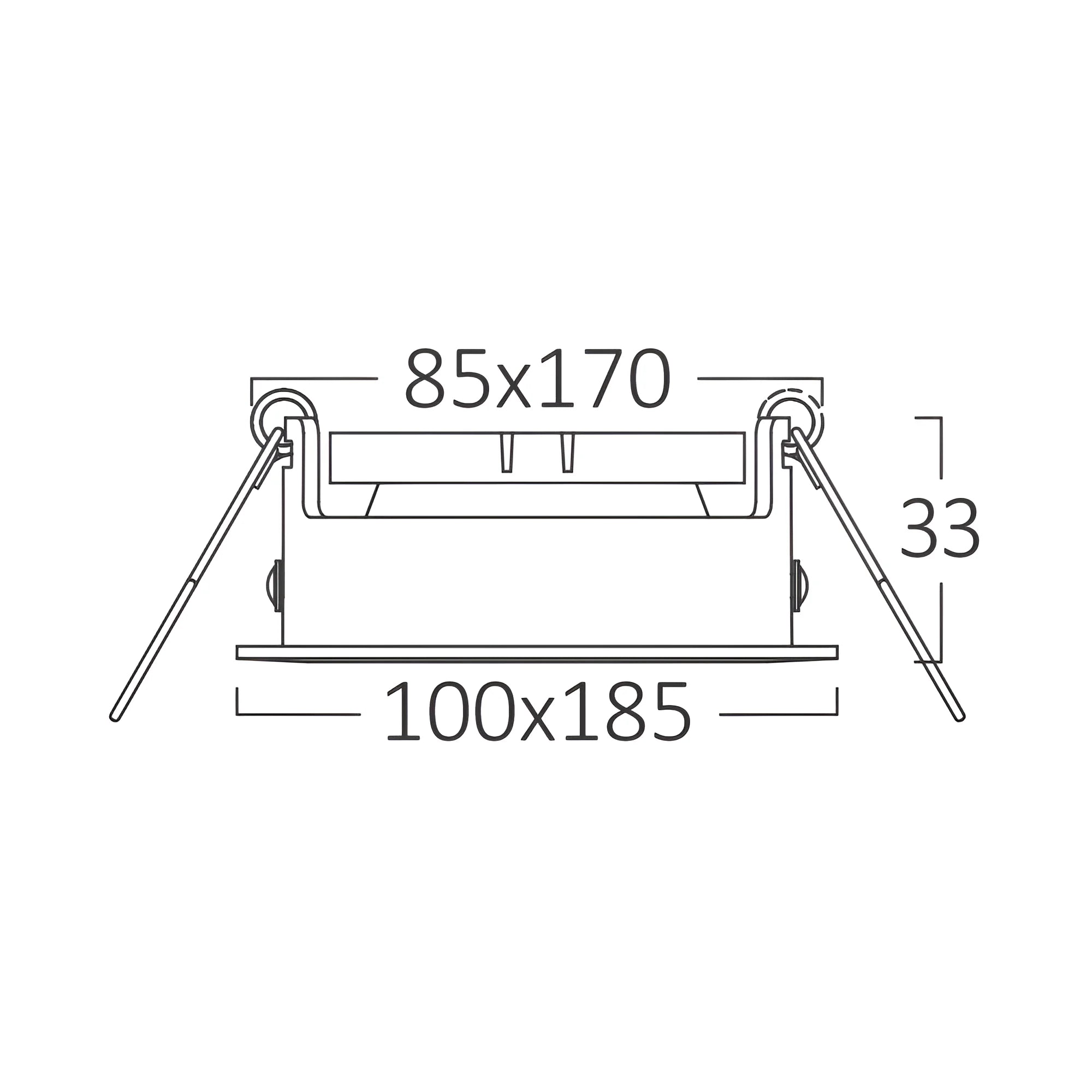 Braytron Beta LED Spot Zwart A SQR 2D