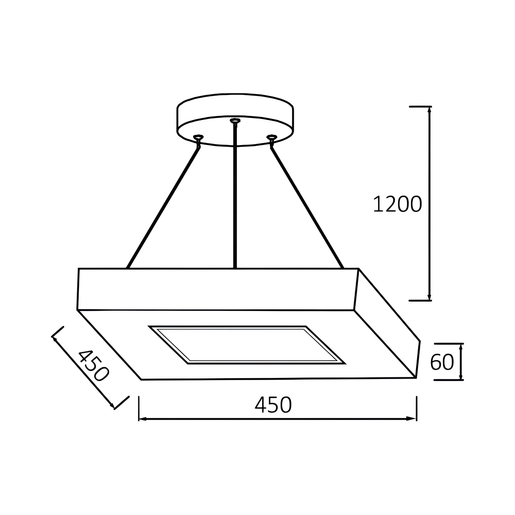 Braytron Blade Plafondlamp 36W Wit PD SQR 3IN1