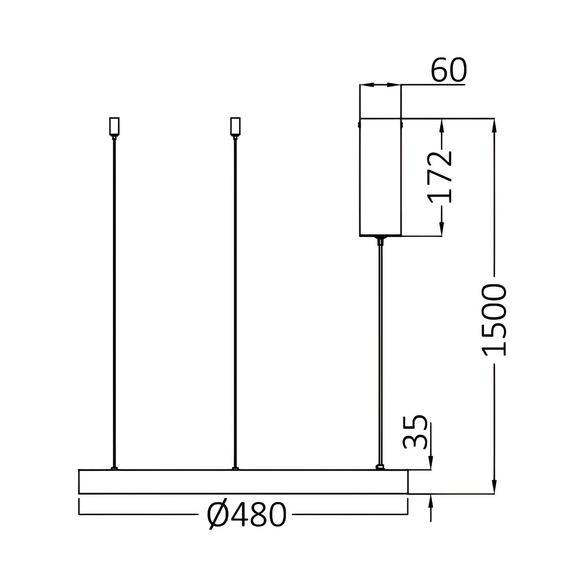 Braytron Bella Plafondlamp 36W IP20 Zwart SLP PD RND 3IN1