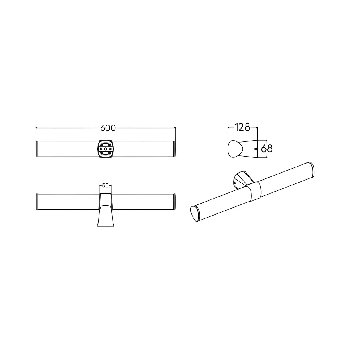 Braytron Lily Spiegellamp 16W Zwart B 600 3IN1