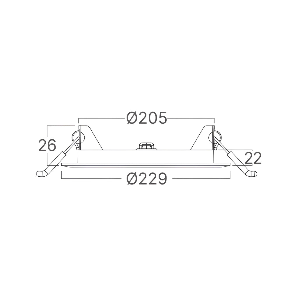 Braytron Smd LED Paneel 18W 3000K Wit CRP RND DIM 8INC