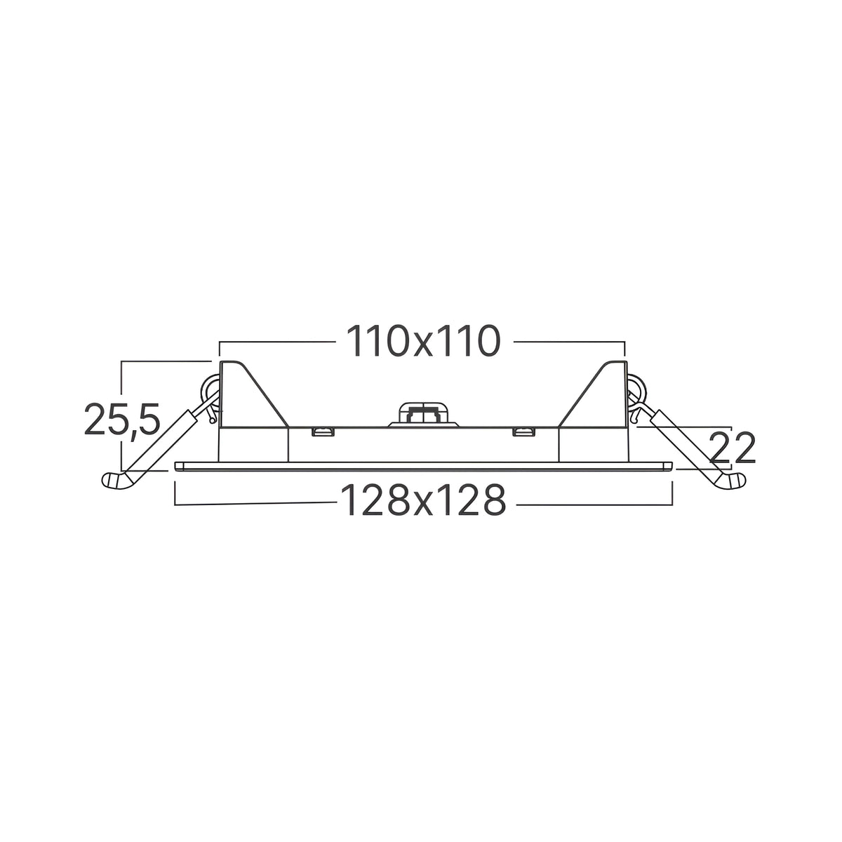 Braytron Smd LED Paneel 6W 3000K Wit CSP SQR 4INC