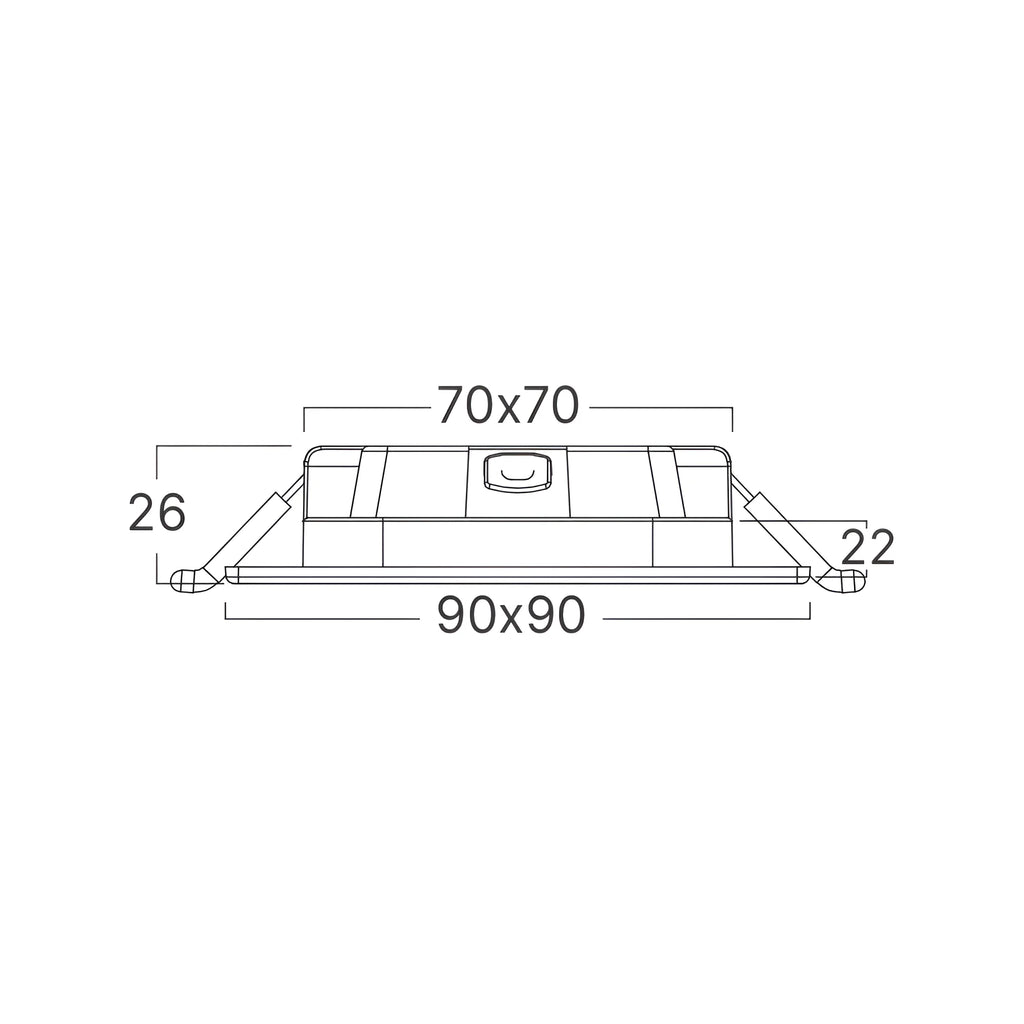 Braytron Smd LED Paneel 4W Wit CSP SQR DIM 3INC 3IN1