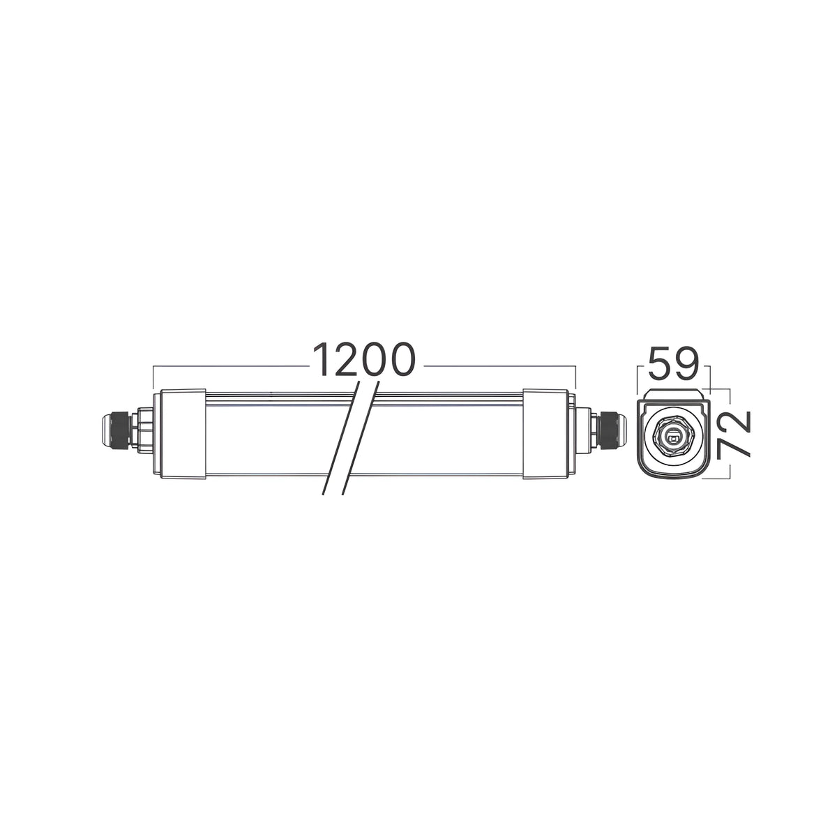 Braytron Multiline Waterdichte Armatuur 50W IP65 A 1.2MT 3IN1 3PW
