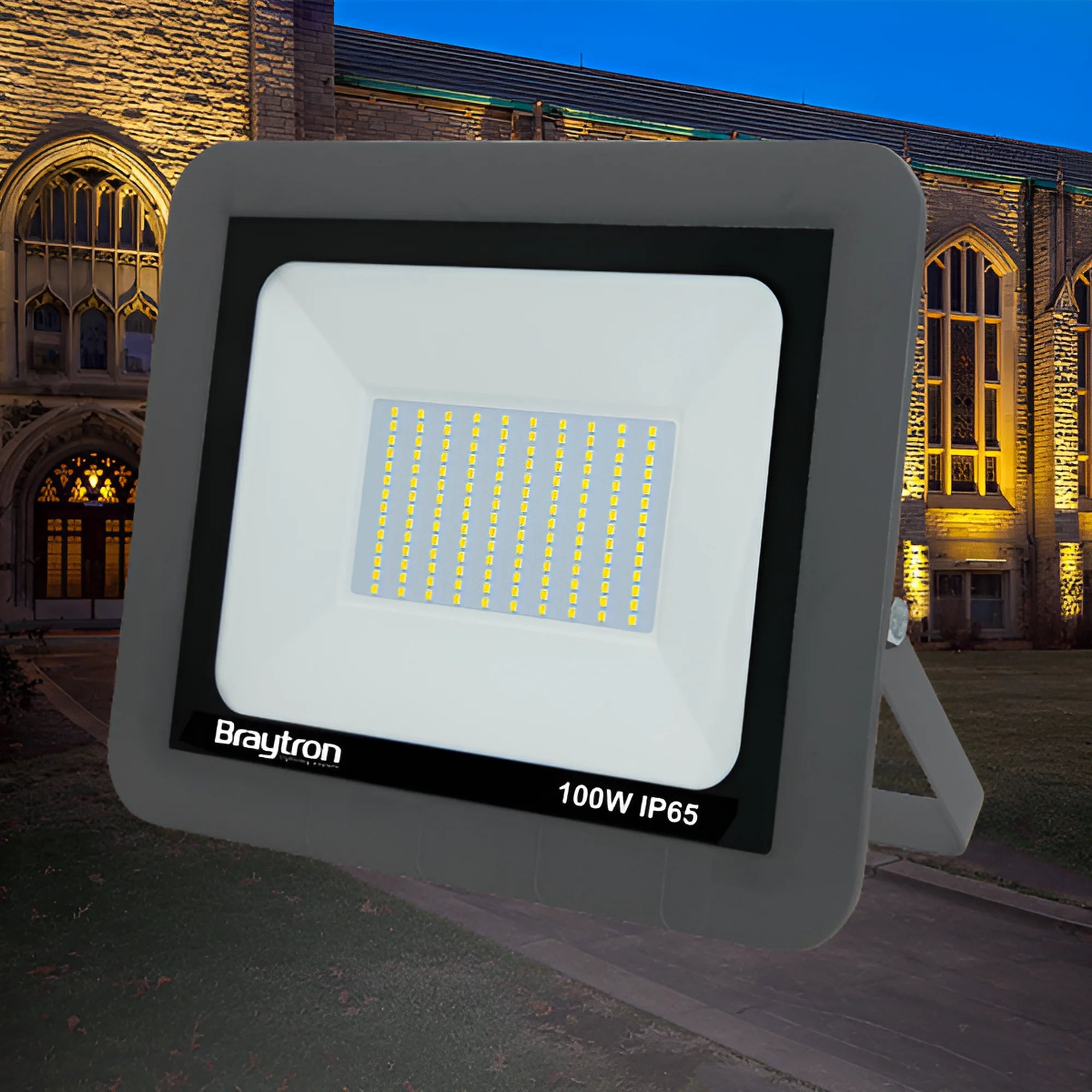 Braytron Flood LED Schijnwerper 100W 3000K IP65 Grijs SD