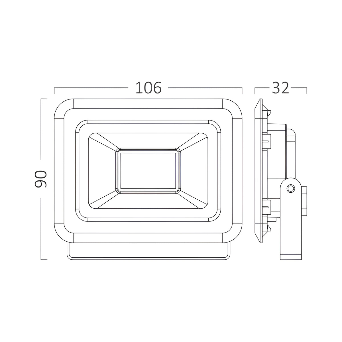 Braytron Flood LED Schijnwerper 10W 6500K IP65 Zwart SF