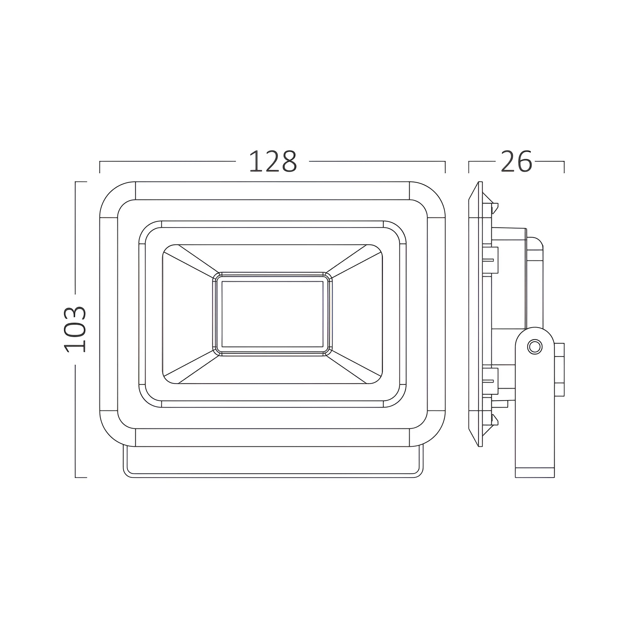 Braytron Flood LED Schijnwerper 20W 4000K IP65 Zwart SF