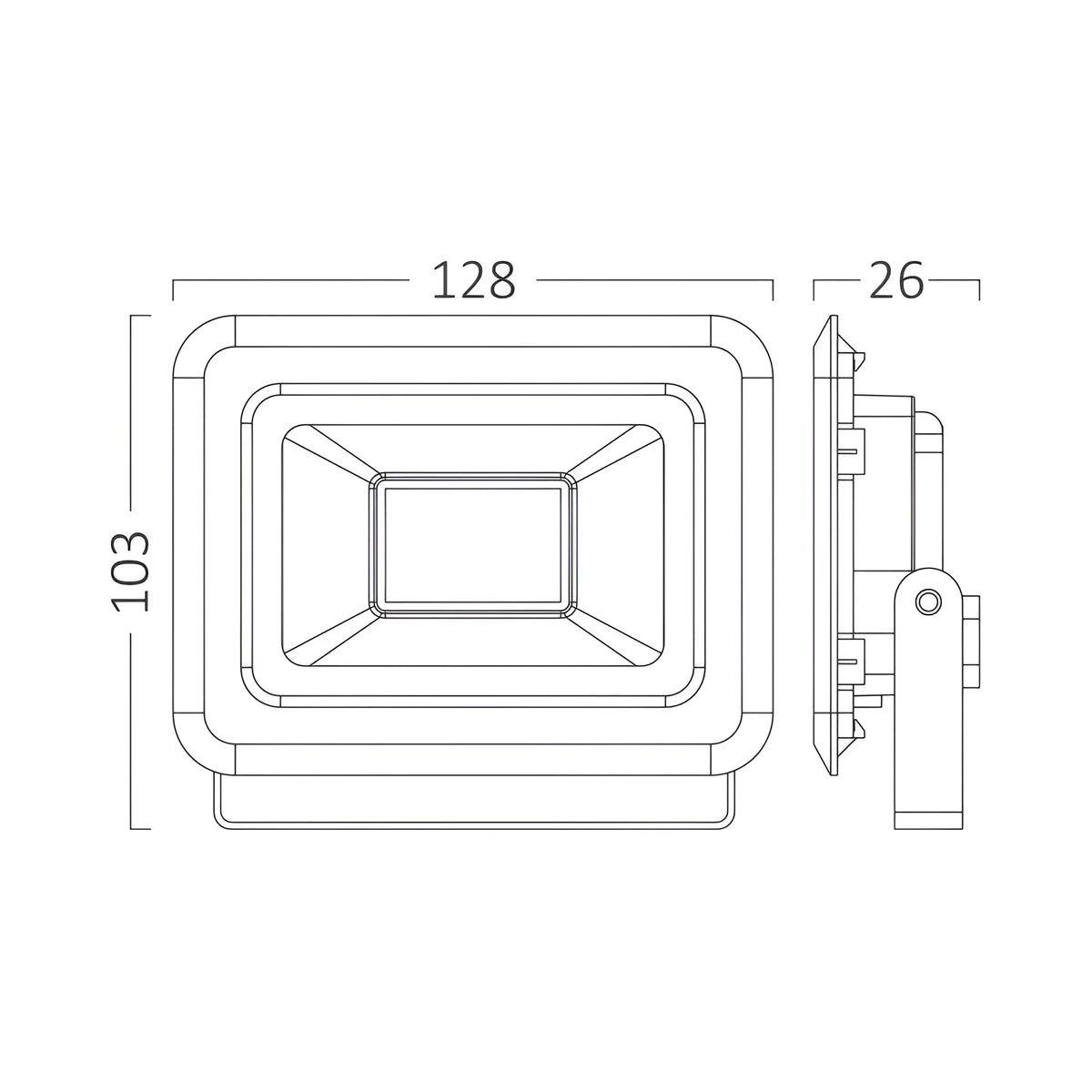 Braytron Flood LED Schijnwerper 20W 6500K IP65 Zwart SF