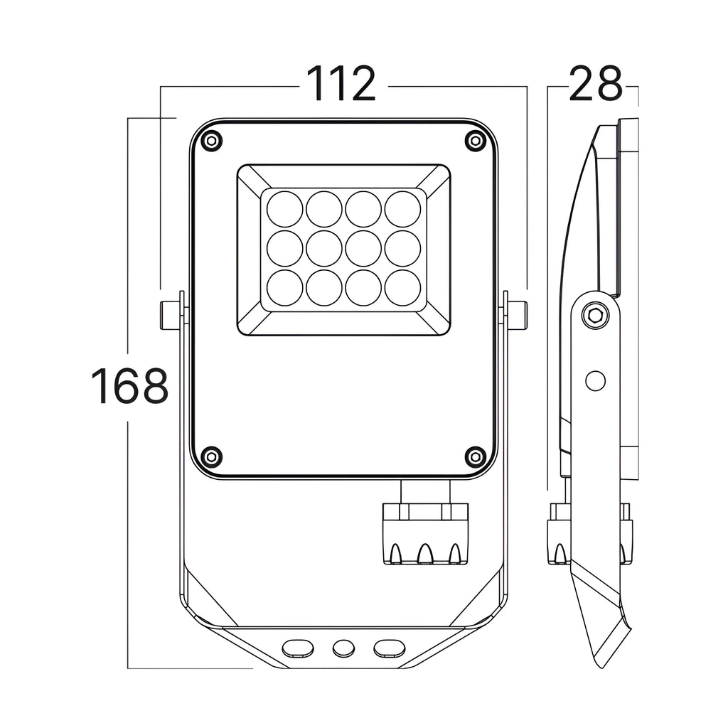 Braytron Flood LED Schijnwerper 10W IP65 Grijs PF 3IN1