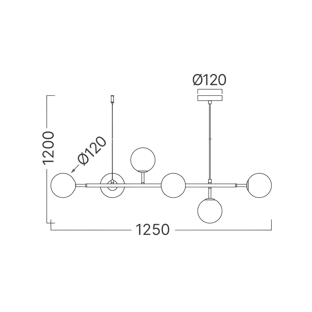 Braytron S011S Hanglamp Transparant 6H 6xG9