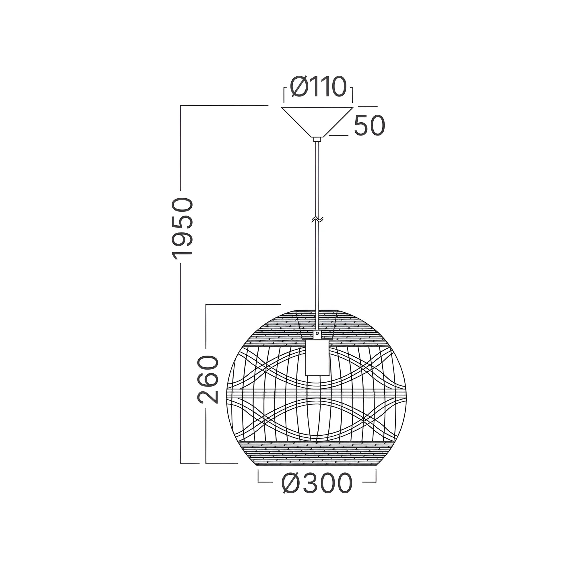 Braytron D003R Hanglamp 1H 1xE27 RTN