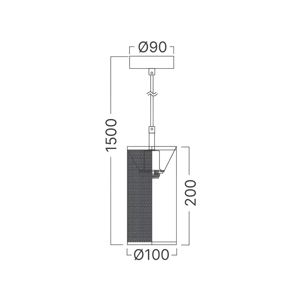 Braytron W002R Hanglamp Zwart 1H 1xE14