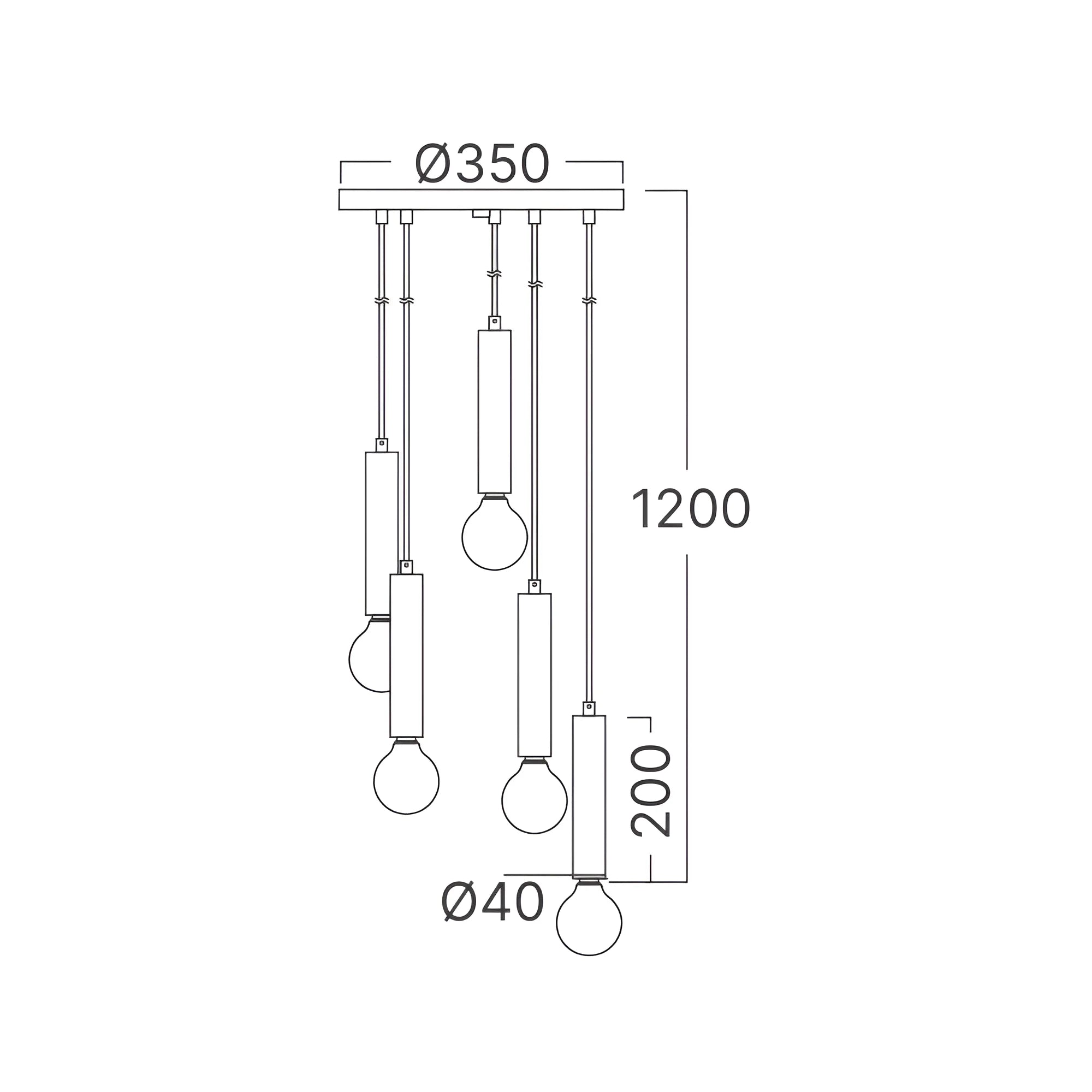 Braytron G005R Hanglamp Goud 5H 5xE27