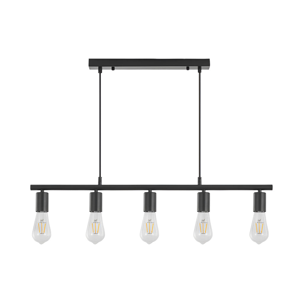 Braytron G006S Hanglamp Zwart 5H 5xE27