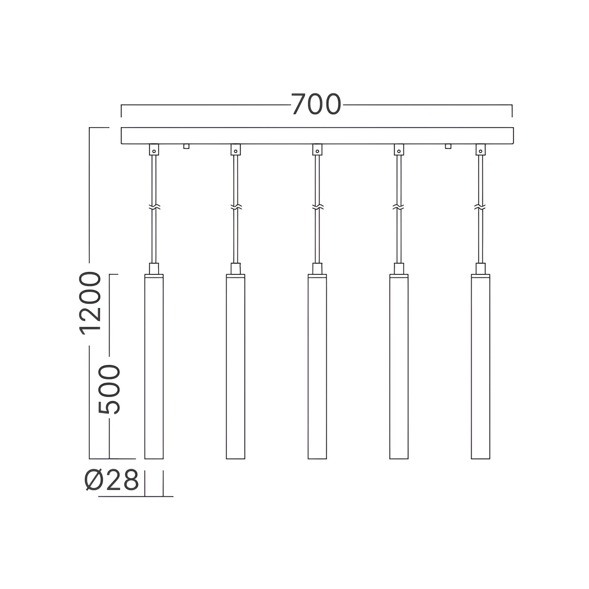 Braytron G007S Hanglamp Zwart 1H 5xG9
