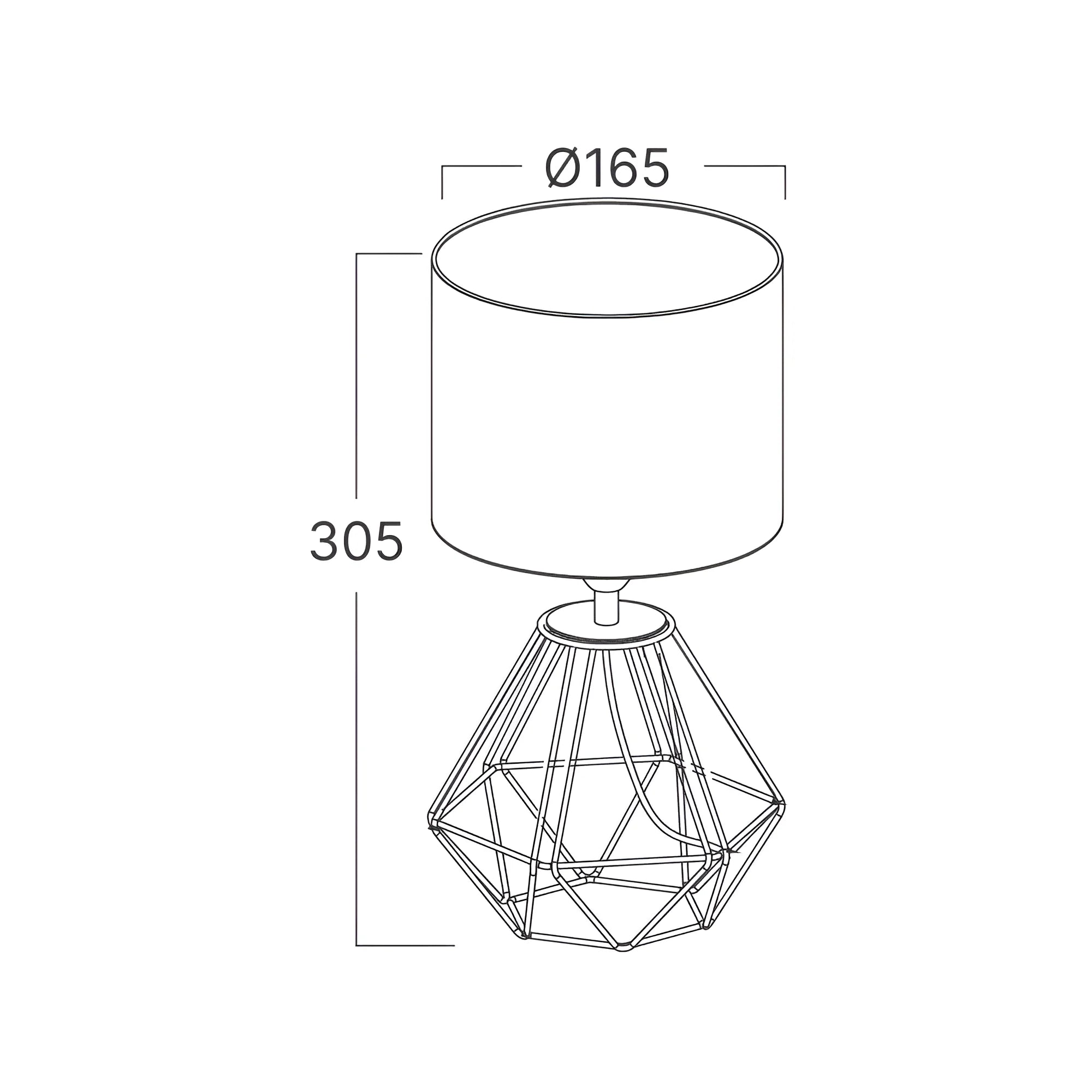 Braytron F001T Tafellamp Zwart 1H 1xE14