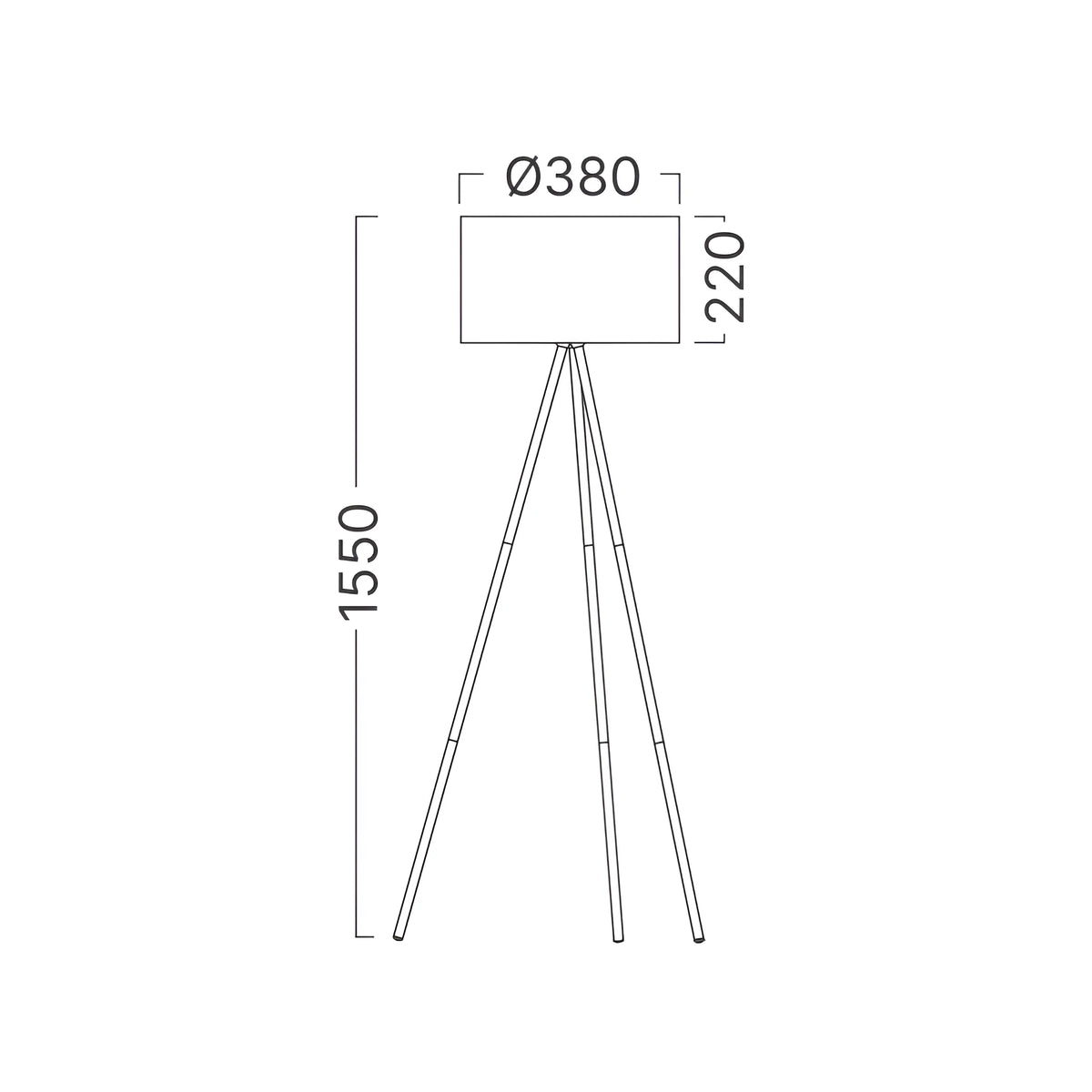 Braytron F003T Vloerlamp Zwart 1H 1xE27