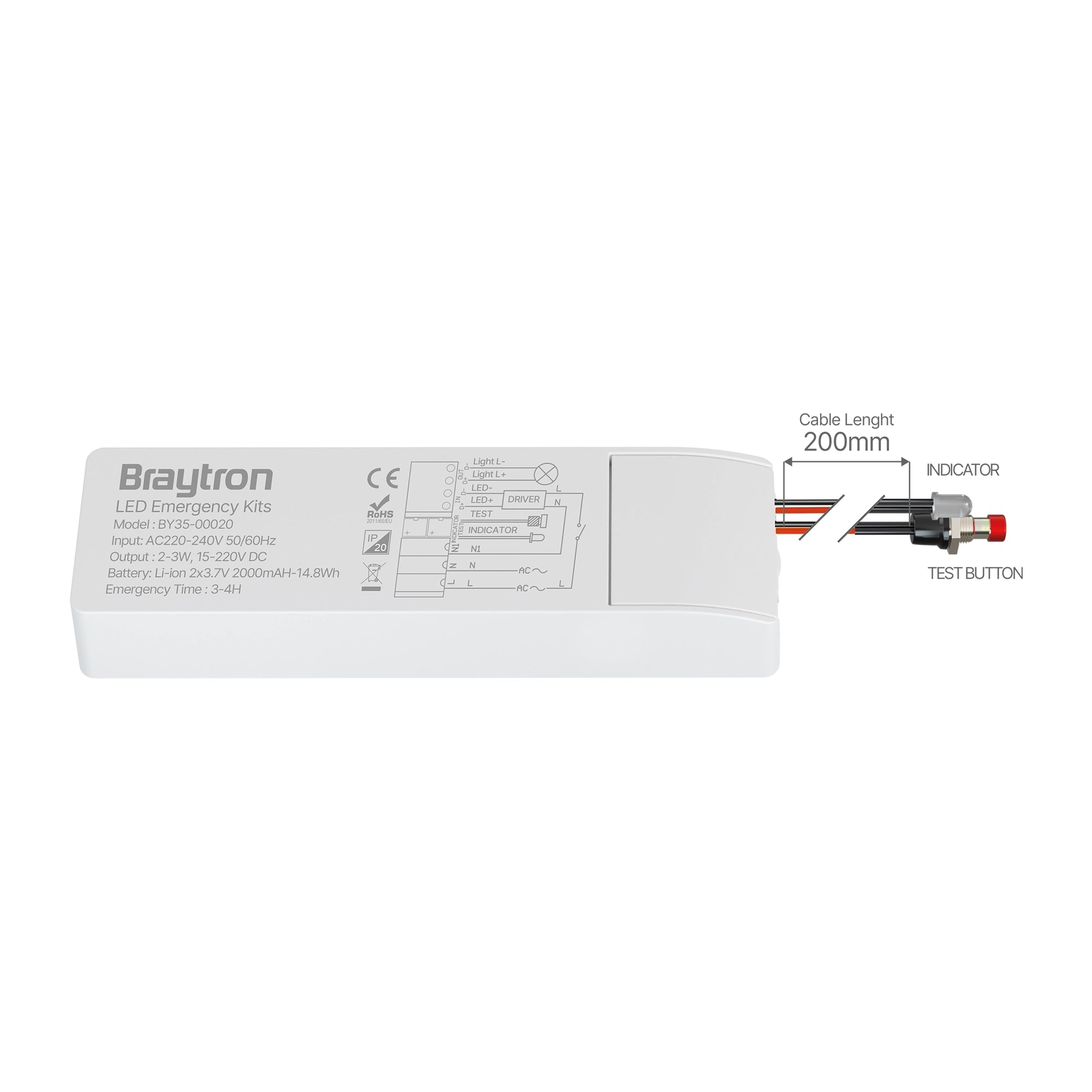 Braytron Eka01 Battery Pack 13W DC 3.7V 3,6Ah (3W 50W)
