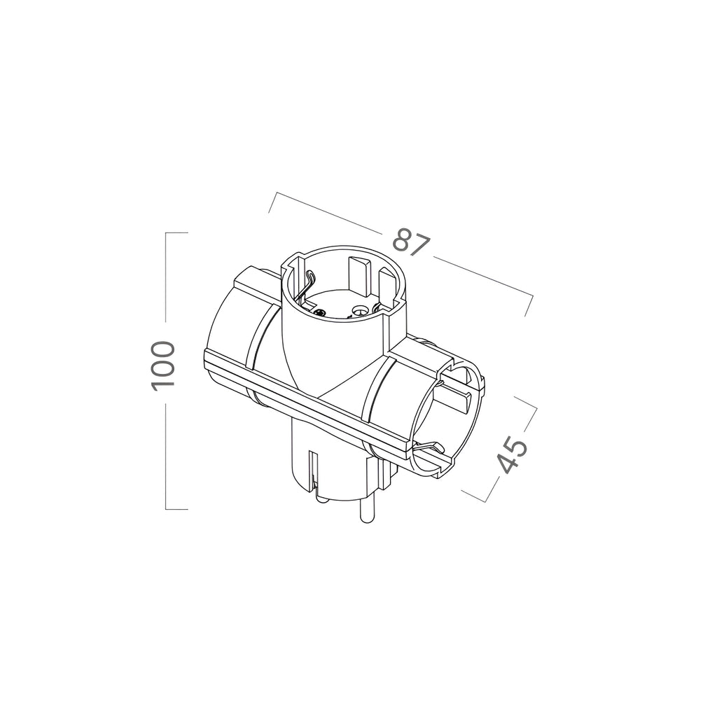 Braytron Xline Stopcontact/Stekker HR3 3WAY W/CP EU