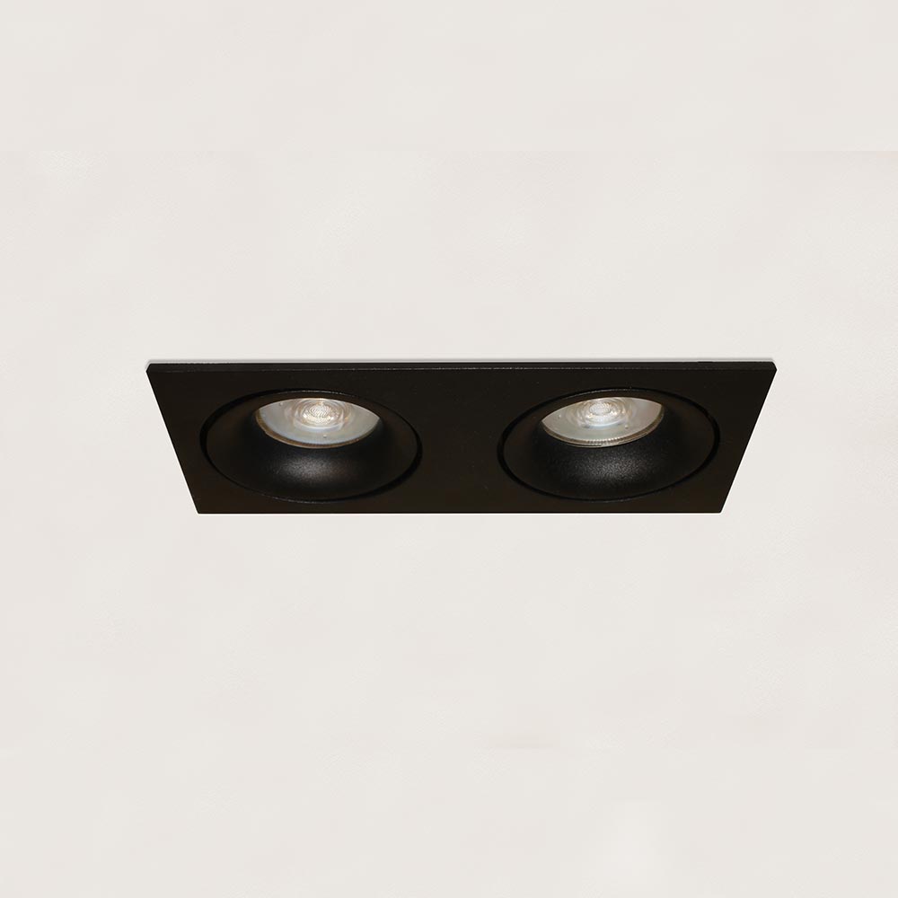 Artdelight Alice - Inbouwspot - 2 lichts - Zwart