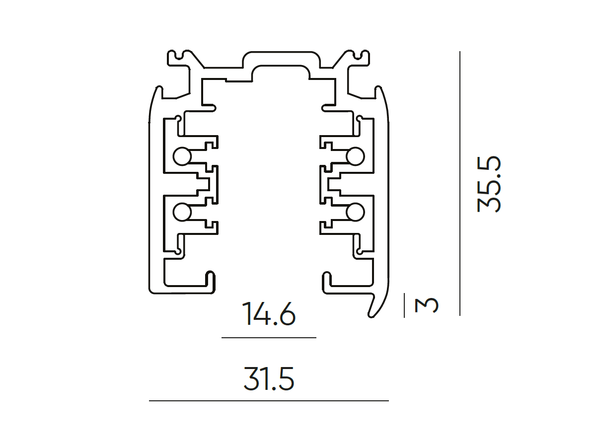3-fase spoorkabel LUMICANTO 3m zwarte PRIME