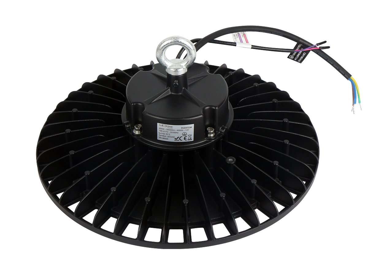 Highbay Armatuur PHANTOM 4000K 200W 38000lm 90° IP65 zwart PRIME 1-10V