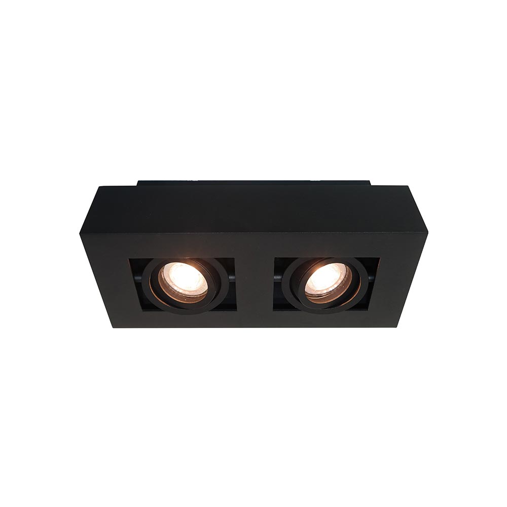 Artdelight Bosco - Opbouwspot - 2 lichts - Wit/zwart