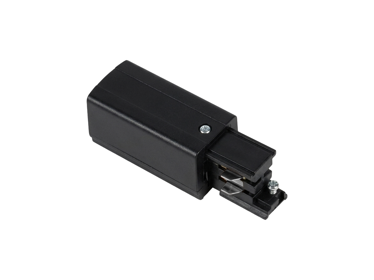 Stroomaansluiting voor LUMICANTO POWERTRACK railbaan links zwart PRIME