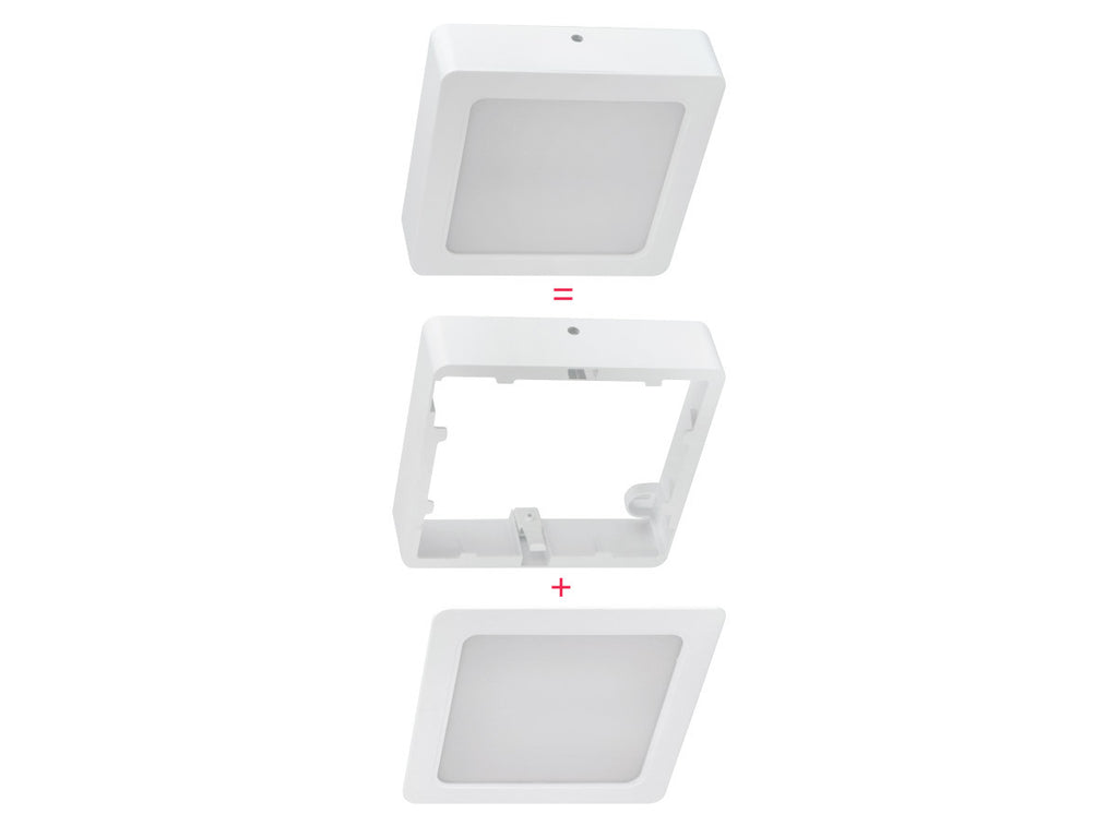 Downlight MOLLY Vierkante inbouwlijst voor opbouwmontage 24W wit LITE