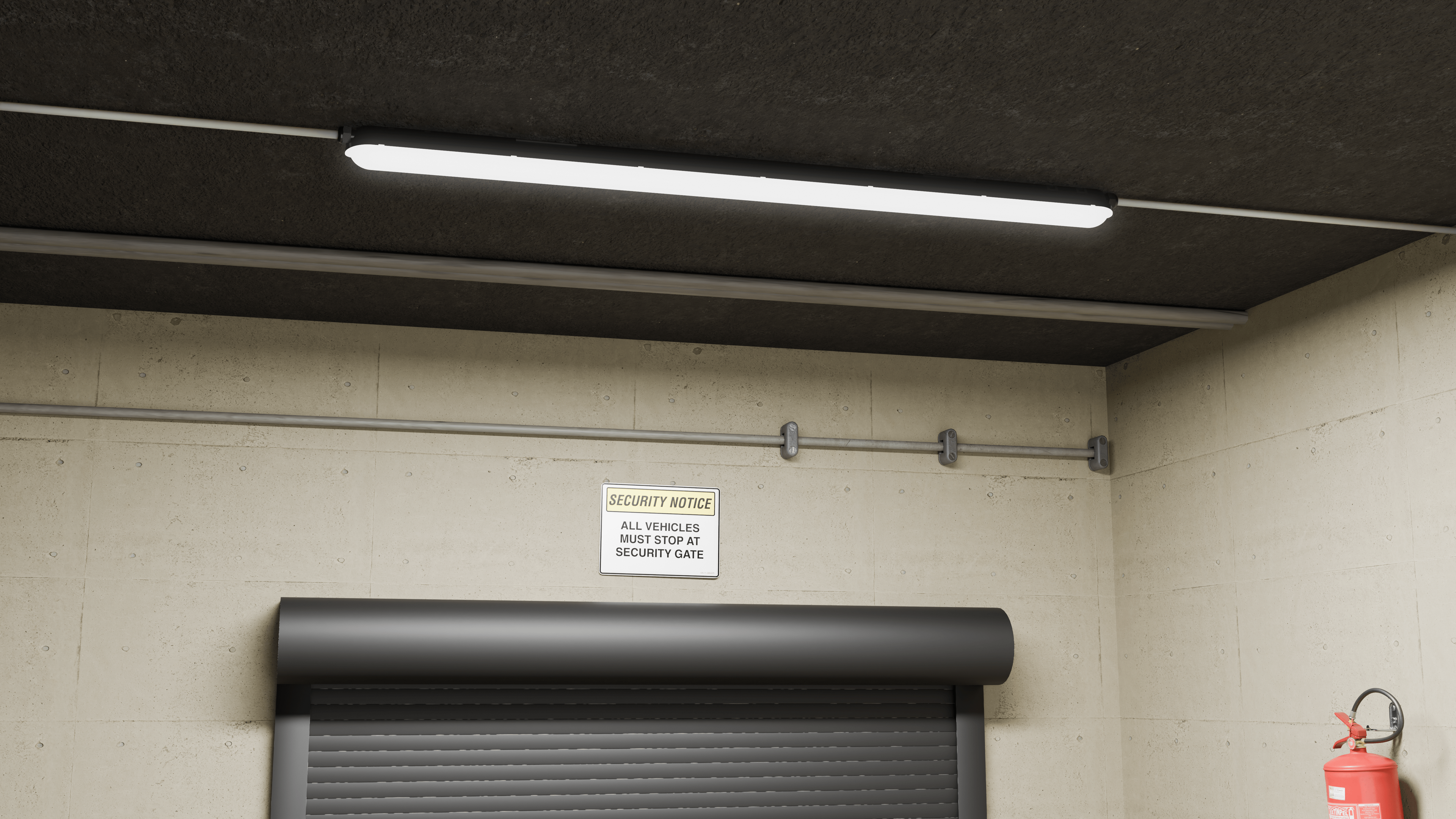 LED line hermetische armatuur LINKER 4000K 40W 6000lm IP65 120cm zwart PRIME noodmodule LAW 3h AT