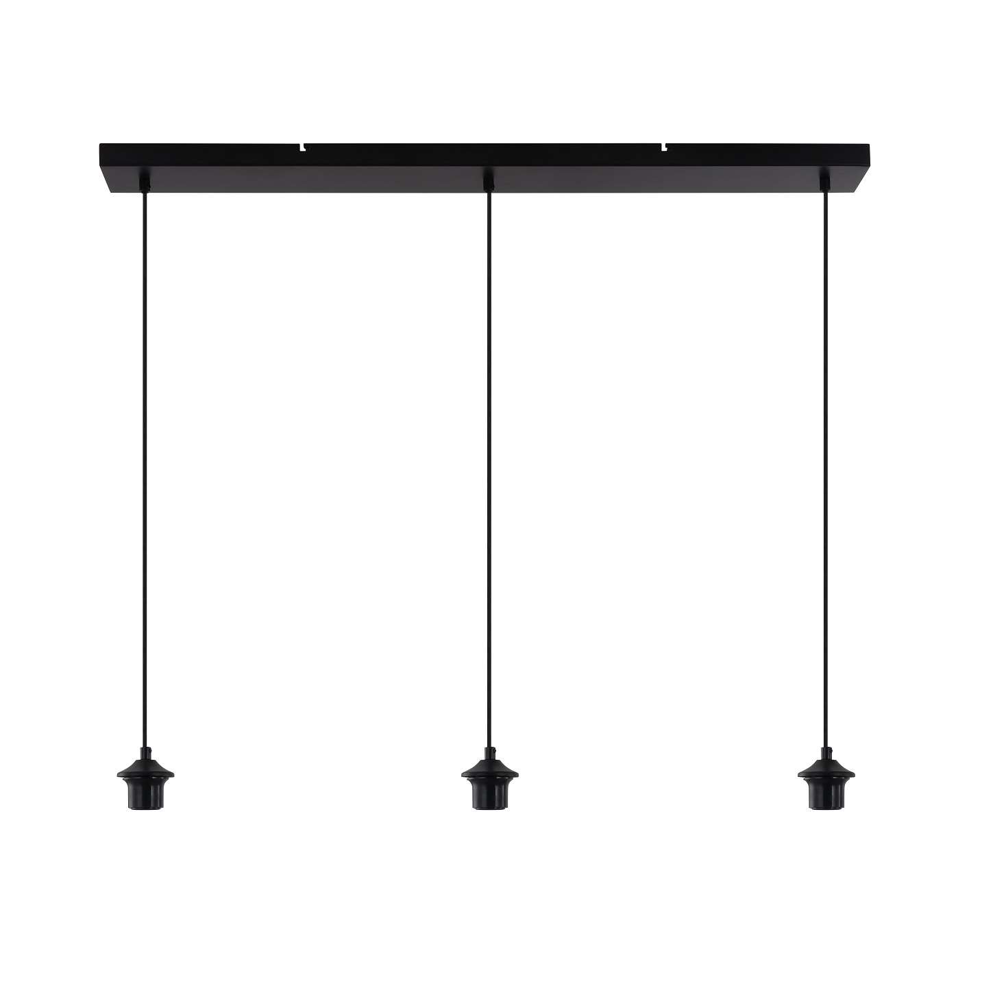 Balk zwart 100x10cm zonder gaten voor max.5 pendels - Afbeelding 2