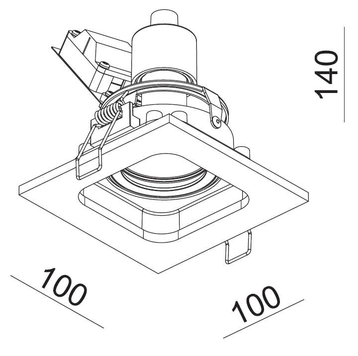 DL 1l wit/zwart "Moggio" 10x10x5cm excl. GU10 - Afbeelding 3