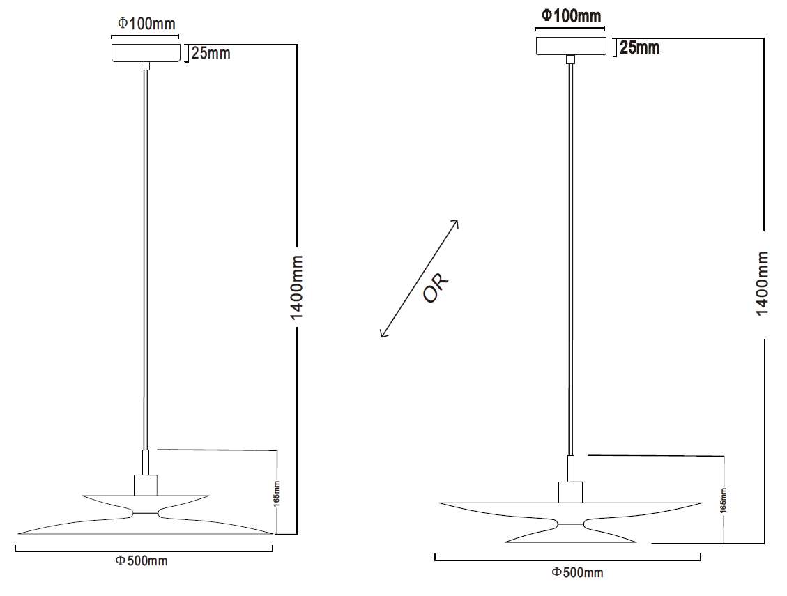 Hanglamp 1l zwart "Osorno" ?35cm LED 7W 2700K dimbaar - Afbeelding 4