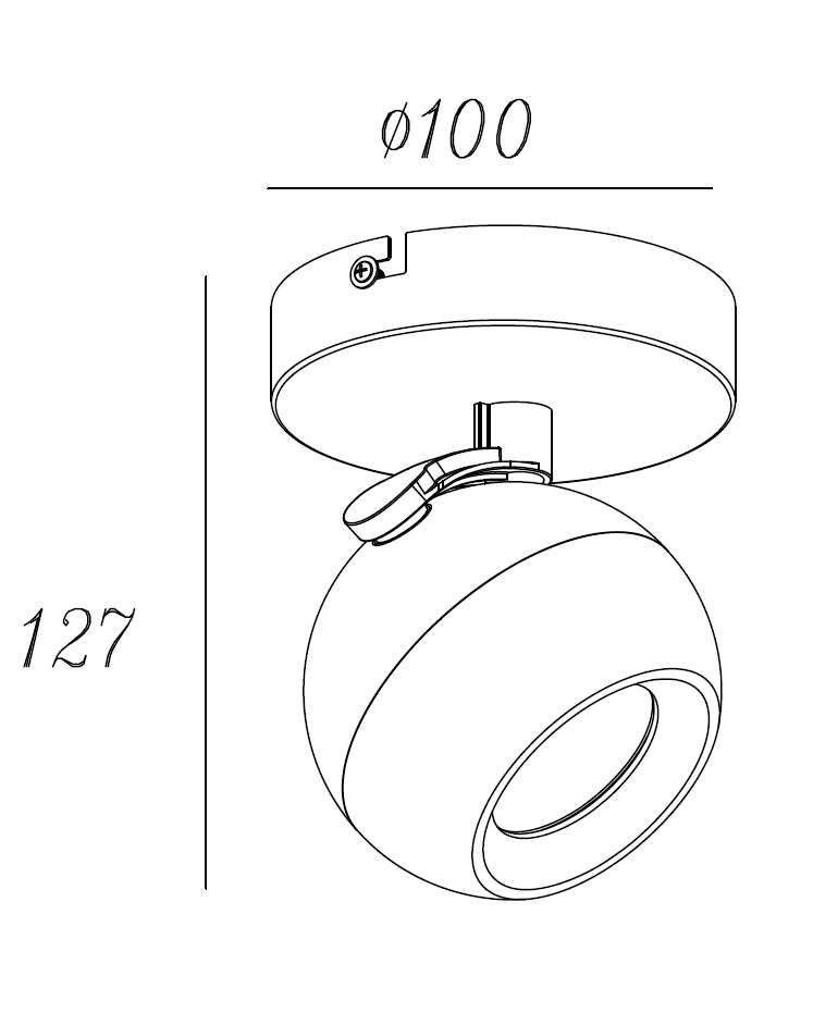 Plafondlamp 1l zwart "Bolero" ?10cm spot ?9cm excl GU10 35W max - Afbeelding 2