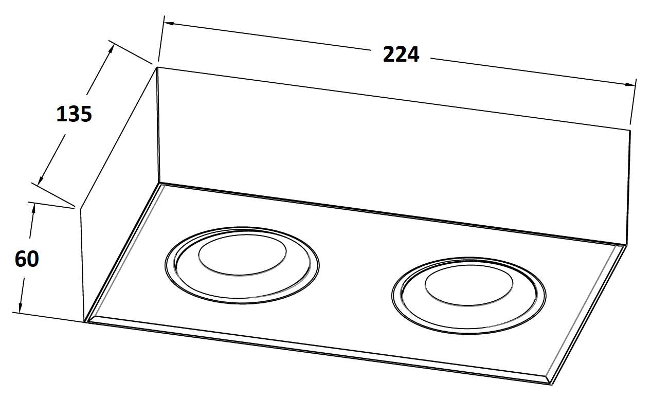 Plafondlamp 2l zw "Brooklyn" 22,5x13,5x6cm LED 2x8W/475lm 2000-3000K - Afbeelding 3