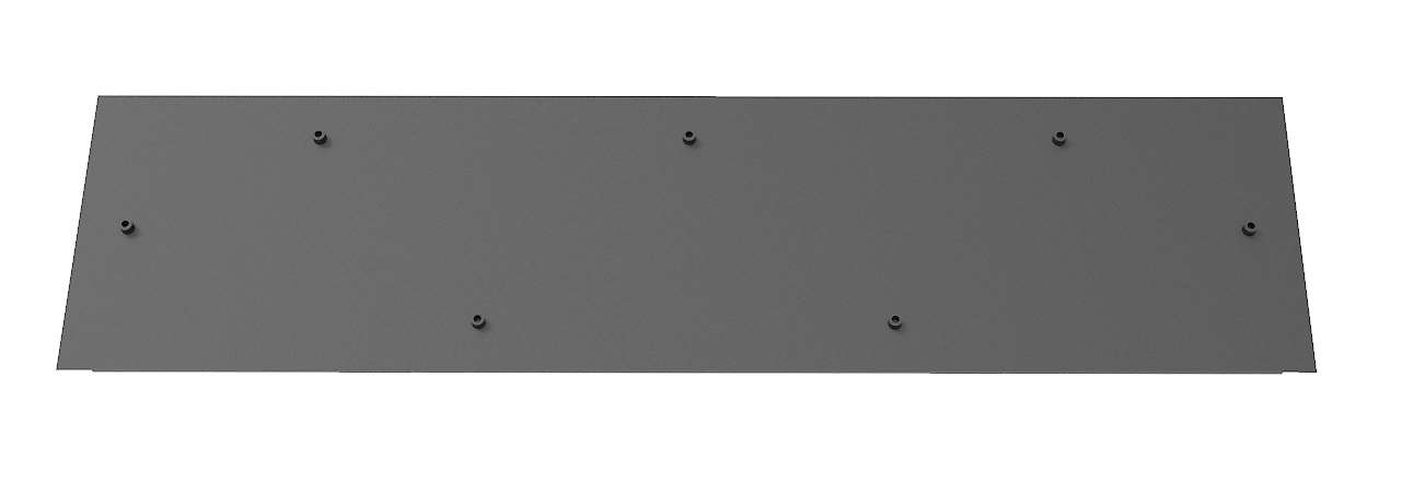 Plafondplaat zwart 120x30CM met 7 gaten voor 7 pendels - Afbeelding 2