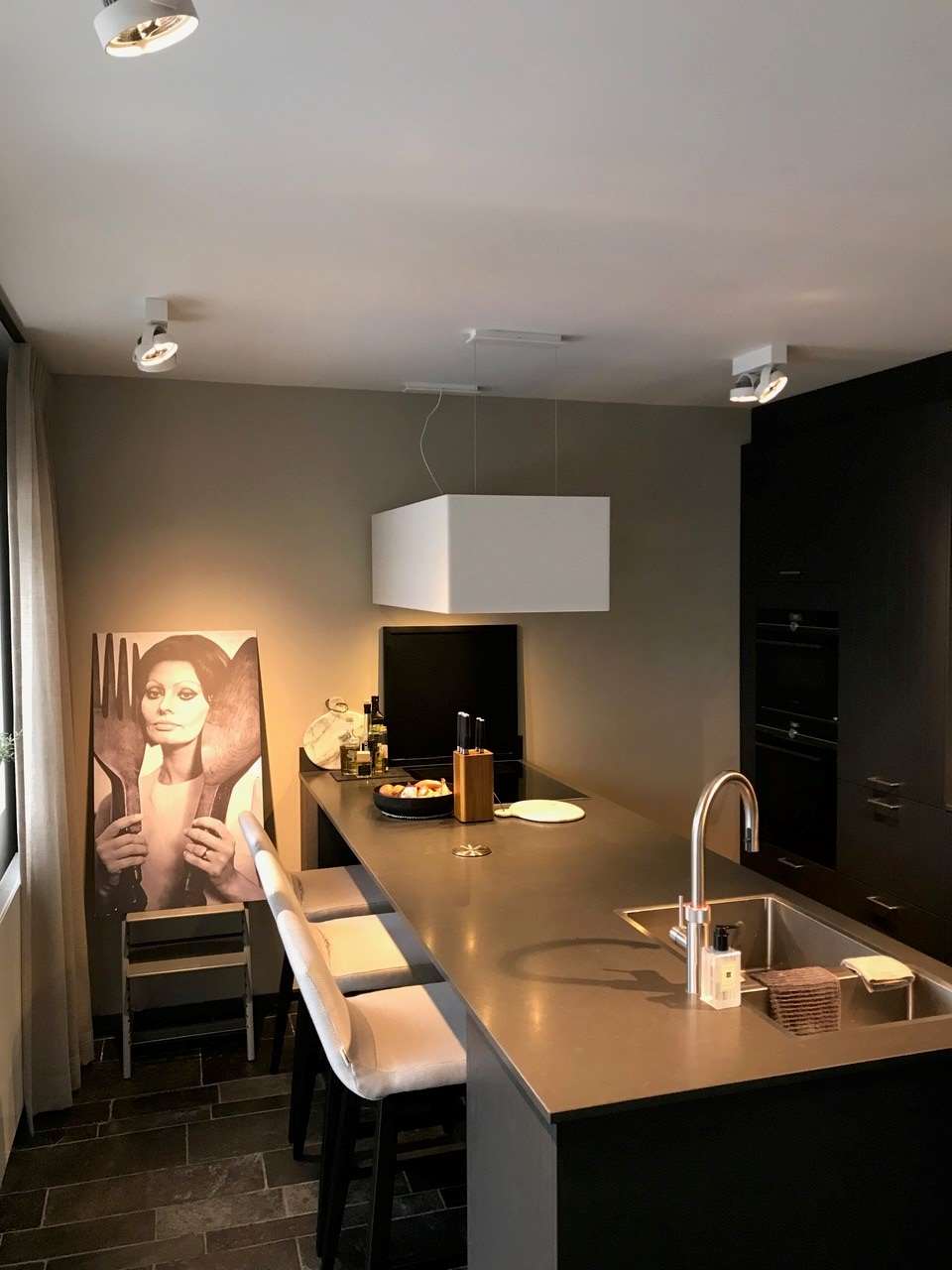 Plafondlamp 2l zwart "Dutchess" 25x6cm excl QR111 - Afbeelding 3