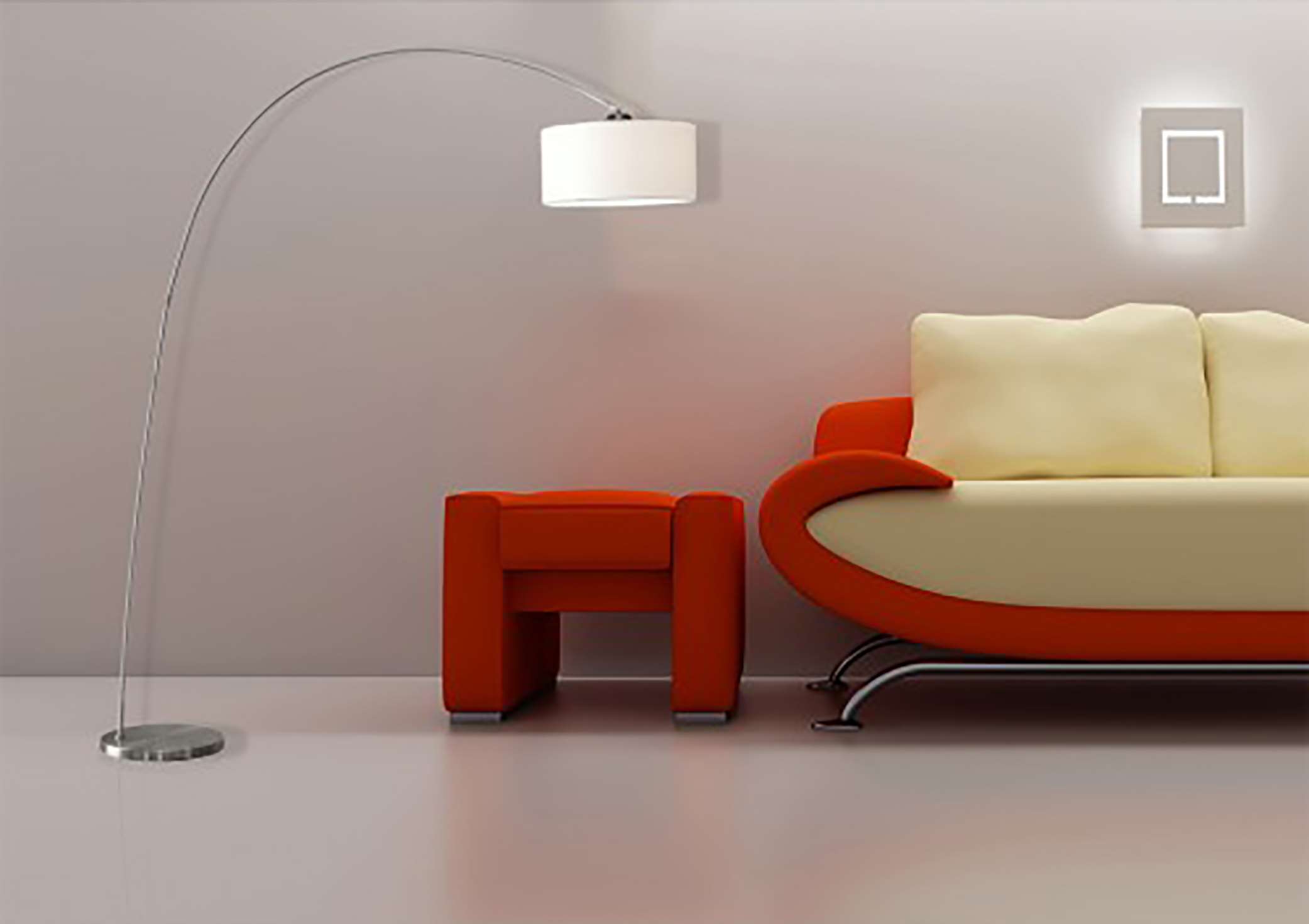 Vloerlamp 1l staal ?Bow? boog 200h z.kap voetschak E27 - Afbeelding 2